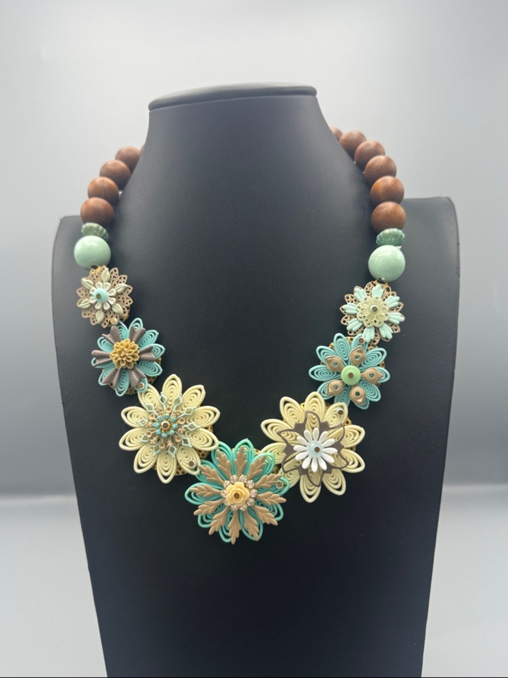 Metal Monk Flower Floral Necklace